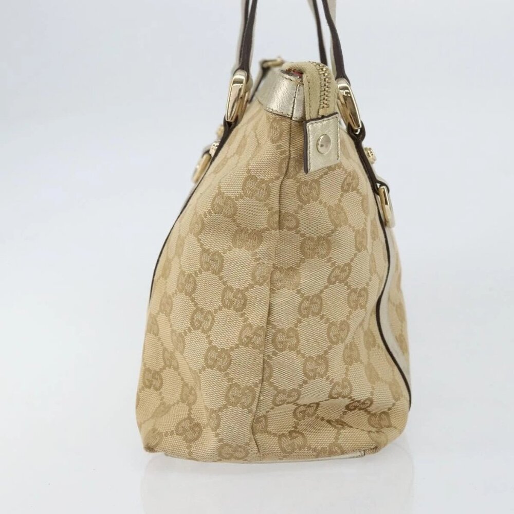 GUCCI GG Canvas Abbey Tote Bag Beige Gold 141470 Auth 156041 - Picture 6 of 16